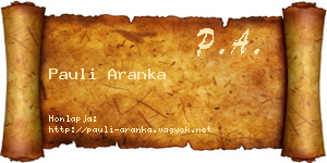 Pauli Aranka névjegykártya